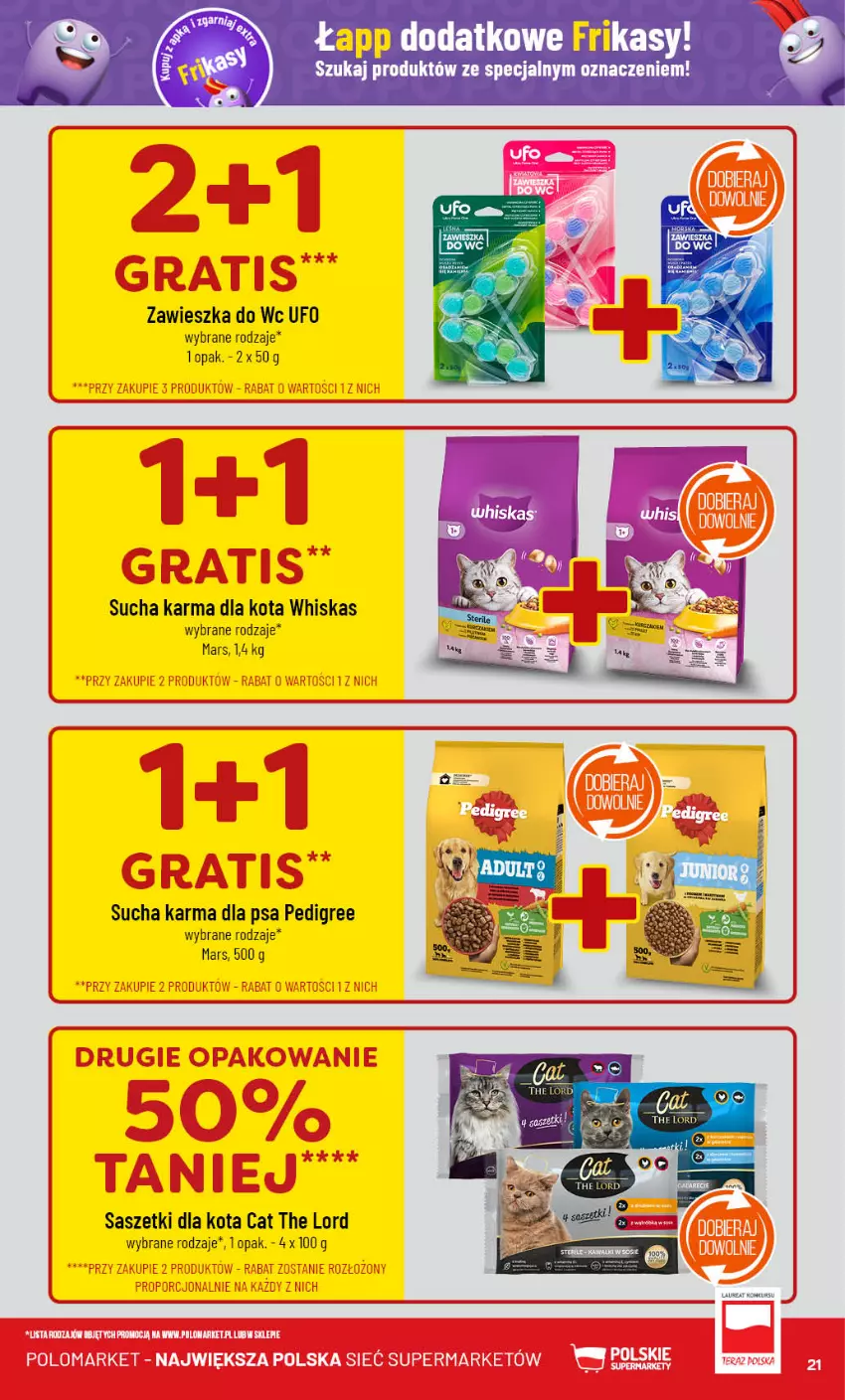 Gazetka promocyjna PoloMarket - Gazetka pomocyjna - ważna 14.08 do 20.08.2024 - strona 21 - produkty: Laur, Mars, Pedigree, Sucha karma, Whiskas, Zawieszka do wc