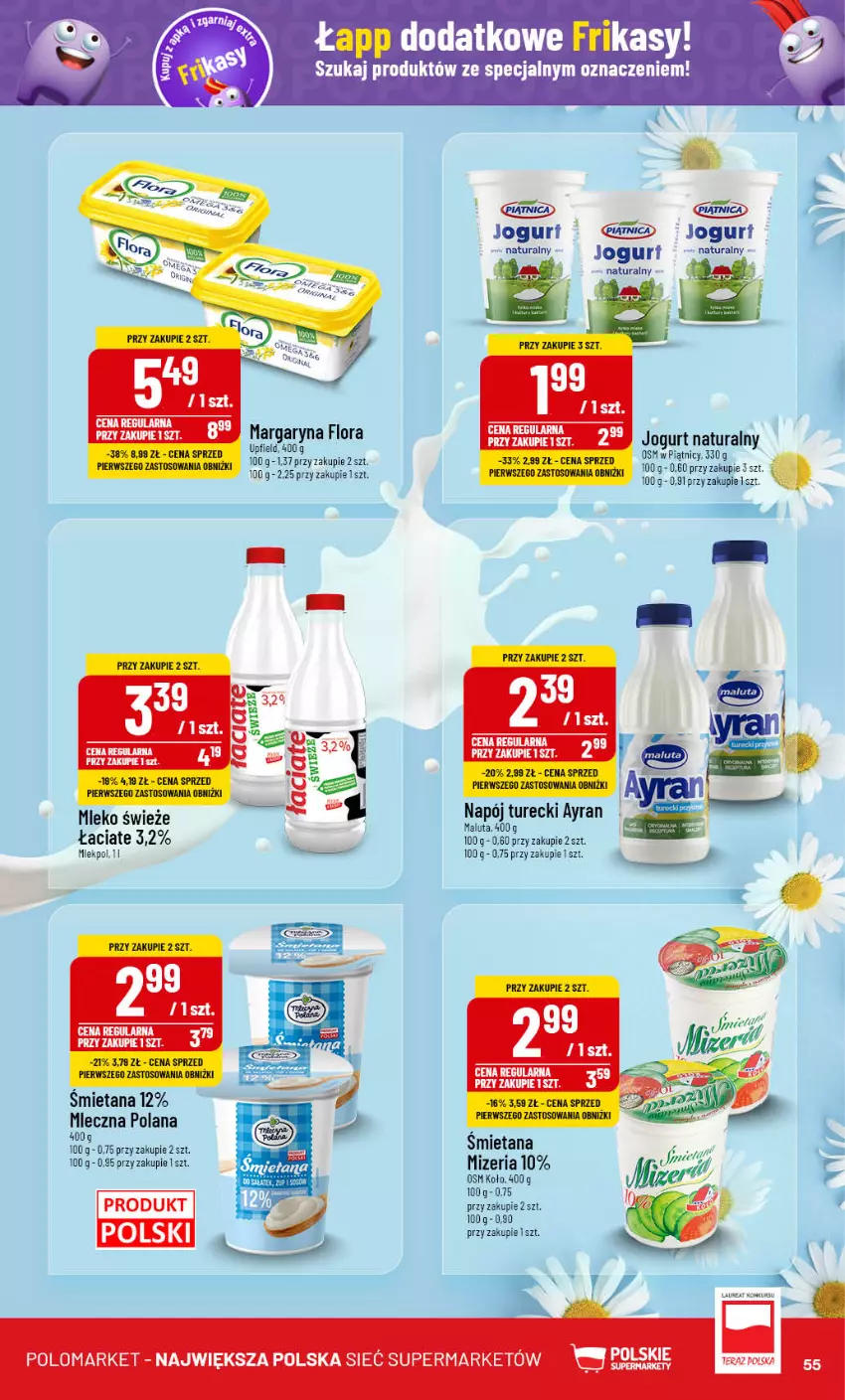 Gazetka promocyjna PoloMarket - Gazetka pomocyjna - ważna 14.08 do 20.08.2024 - strona 55 - produkty: Flora, Jogurt, Jogurt naturalny, LANA, Margaryna, Mleko, Napój, Tera