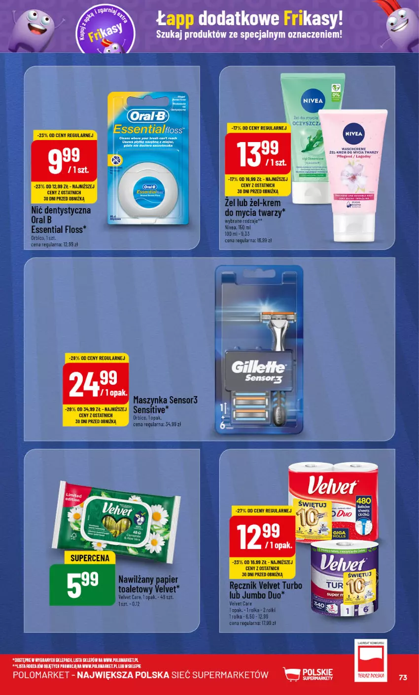 Gazetka promocyjna PoloMarket - Gazetka pomocyjna - ważna 14.08 do 20.08.2024 - strona 73 - produkty: BIC, Maszynka, Nawilżany papier, Nić dentystyczna, Oral B, Papier, Ręcznik, Rolki, Szynka, Velvet