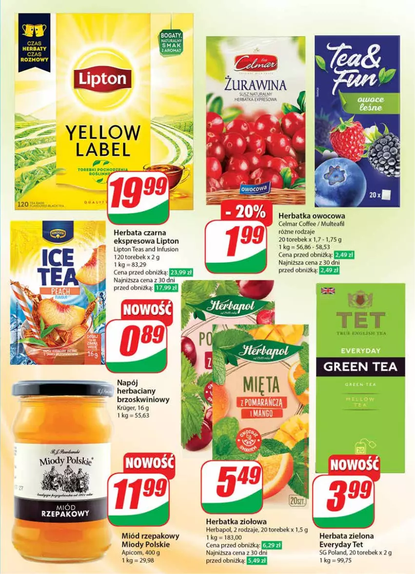 Gazetka promocyjna Dino - Gazetka 24 / 2024 - ważna 12.06 do 18.06.2024 - strona 13 - produkty: Celma, Fusion, Herbapol, Herbata, Herbata czarna, Kawa, Lack, Lipton, Miód, Napój