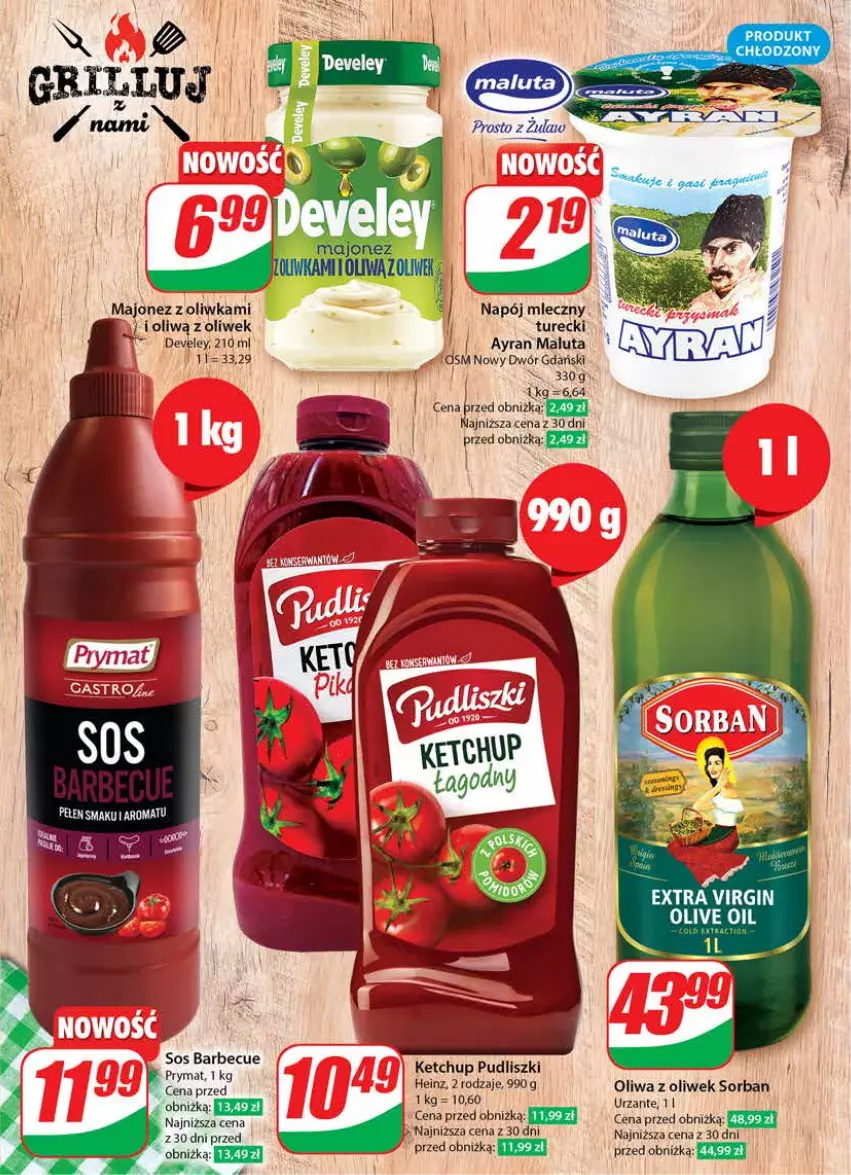 Gazetka promocyjna Dino - Gazetka 24 / 2024 - ważna 12.06 do 18.06.2024 - strona 21 - produkty: Gin, Grill, Heinz, Ketchup, Napój, Napój mleczny, Oliwa z oliwek, Prymat, Pudliszki, Sos