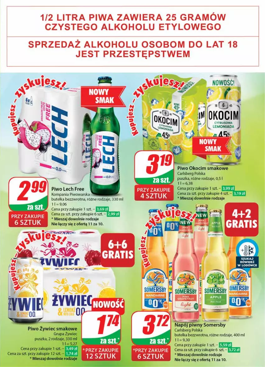 Gazetka promocyjna Dino - Gazetka 24 / 2024 - ważna 12.06 do 18.06.2024 - strona 45 - produkty: Carlsberg, Gra, Koc, Lemoniada, Okocim, Piwa, Piwo