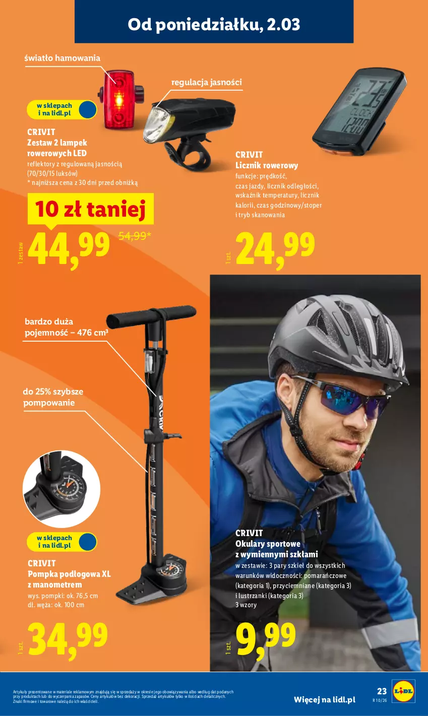 Gazetka promocyjna Lidl - Oferta ważna od 2.03 - ważna 02.03 do 07.03.2026 - strona 25 - produkty: Pompka, Por, Reflektor, Rower, Sport, Top
