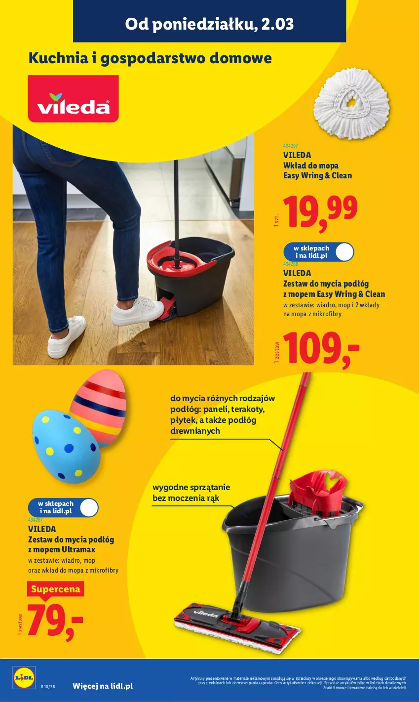 Gazetka promocyjna Lidl - Oferta ważna od 2.03 - ważna 02.03 do 07.03.2026 - strona 28 - produkty: Kuchnia, Mop, Rama, Sprzątanie, Tera, Vileda, Wiadro, Wkład do mopa