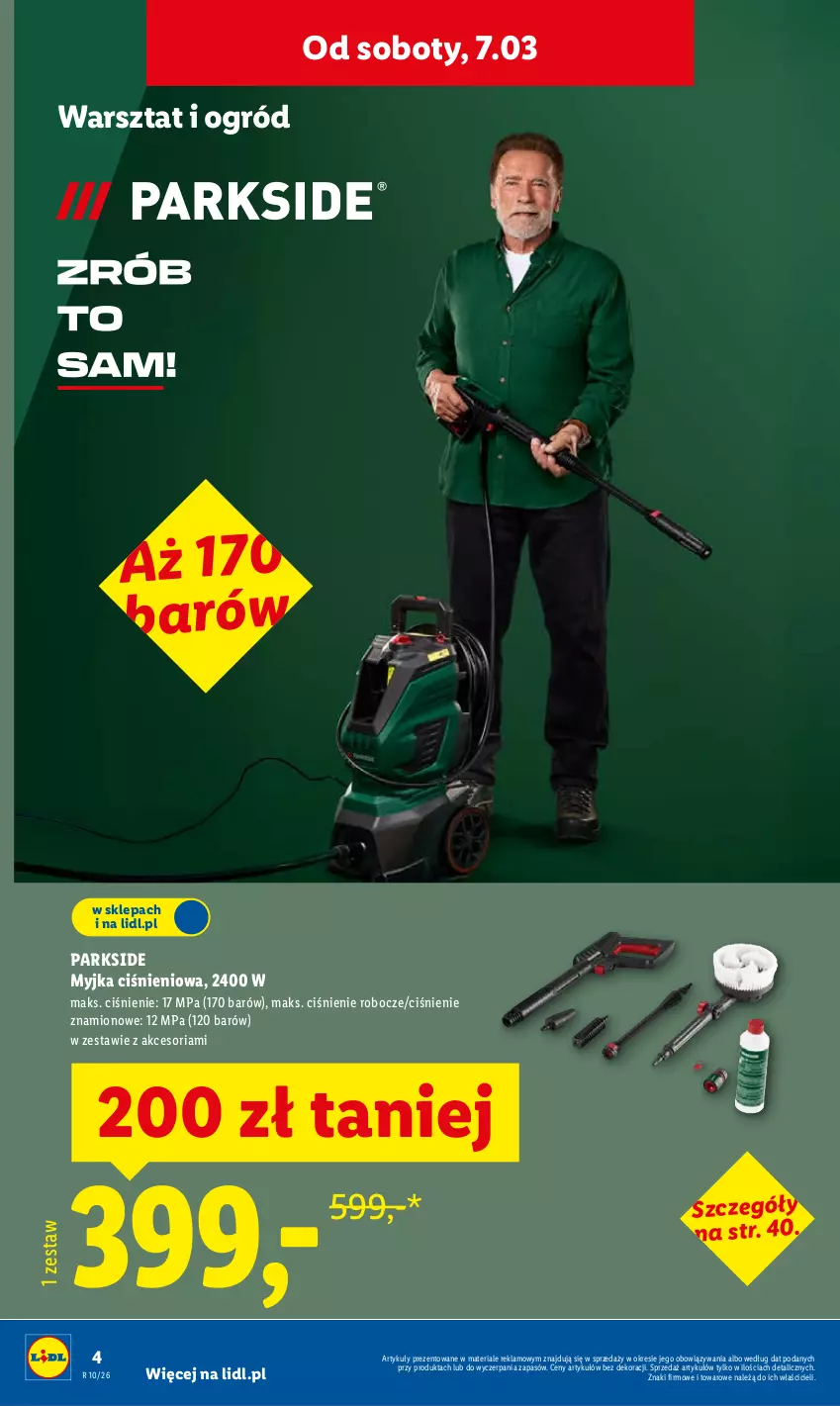 Gazetka promocyjna Lidl - Oferta ważna od 2.03 - ważna 02.03 do 07.03.2026 - strona 4 - produkty: Myjka ciśnieniowa, Ogród, Parkside