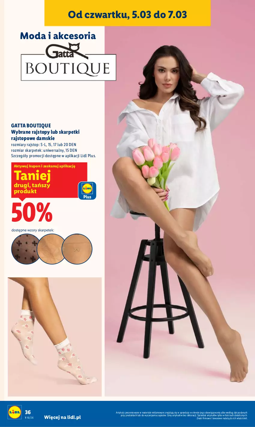 Gazetka promocyjna Lidl - Oferta ważna od 2.03 - ważna 02.03 do 07.03.2026 - strona 42 - produkty: Gatta, Karp, Moda, Rajstopy, Skarpetki, Top