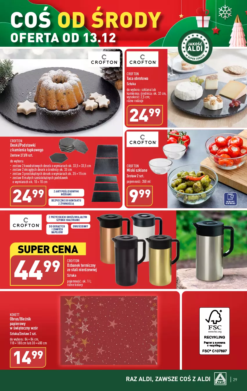 Gazetka promocyjna Aldi - Pełna oferta - ważna 11.12 do 17.12.2023 - strona 29 - produkty: Bieżnik, Dzbanek, LANA, Obrus, Papier, Piec, Sok, Taca