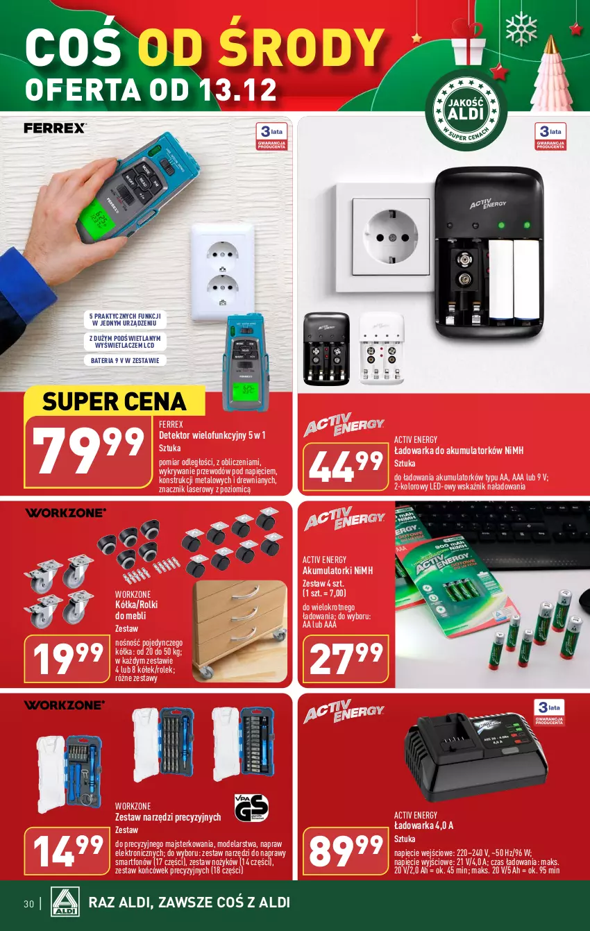 Gazetka promocyjna Aldi - Pełna oferta - ważna 11.12 do 17.12.2023 - strona 30 - produkty: Akumulator, Bateria, Noż, Rolki, Ser, Smartfon, Warka, Zestaw końcówek, Zestaw narzędzi