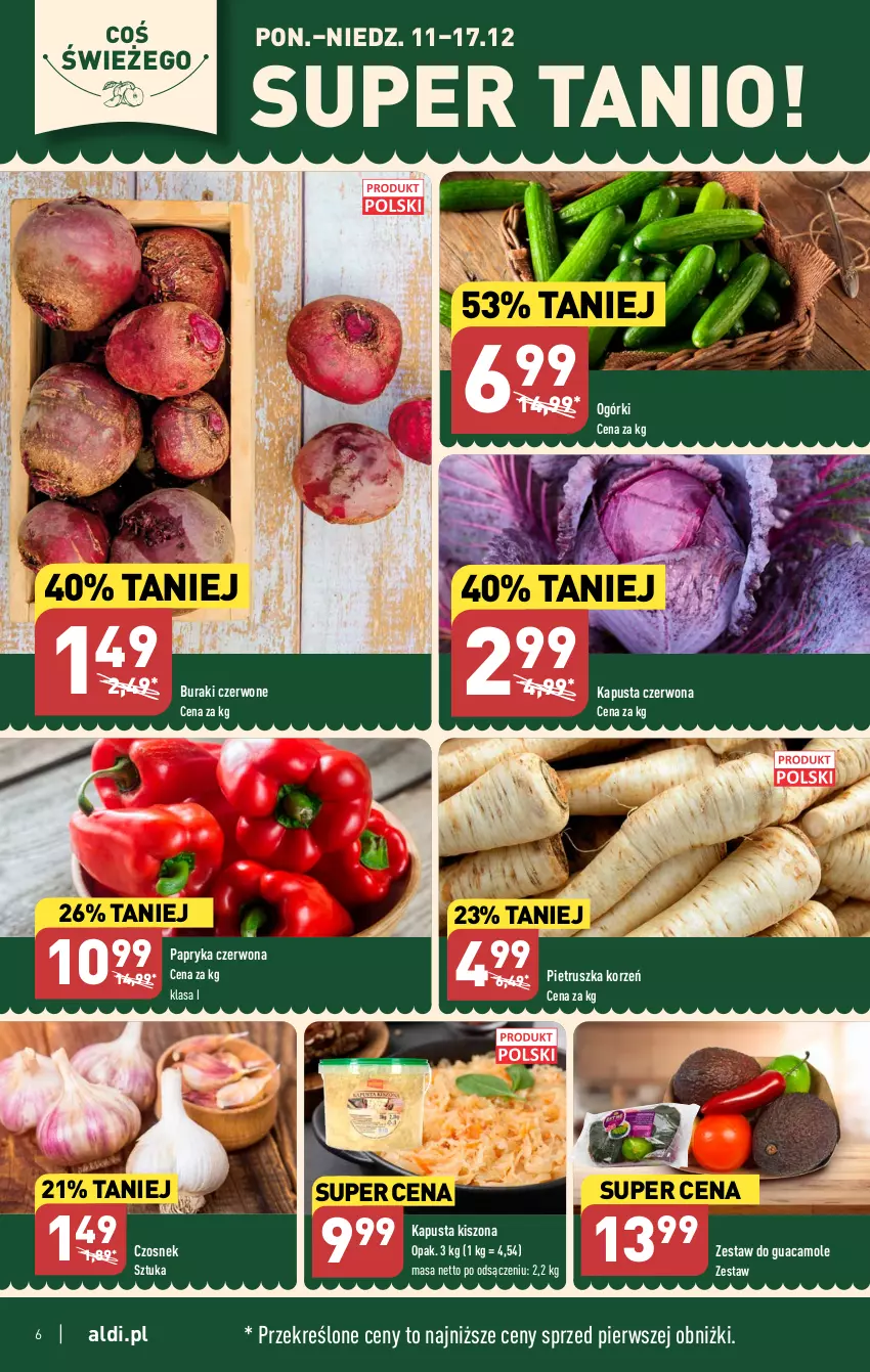 Gazetka promocyjna Aldi - Pełna oferta - ważna 11.12 do 17.12.2023 - strona 6 - produkty: Amol, Buraki, Czosnek, Papryka, Papryka czerwona, Pietruszka