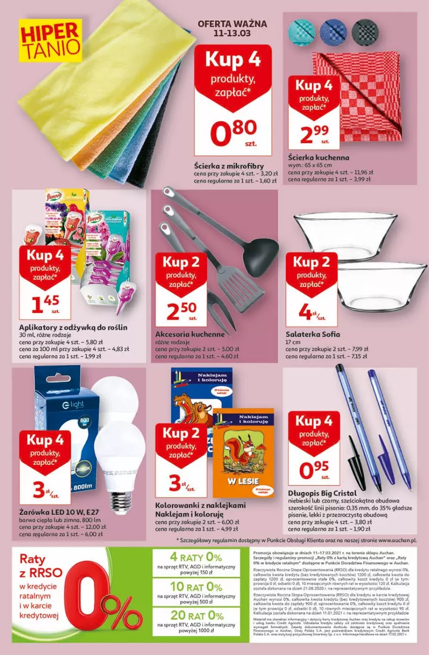 Gazetka promocyjna Auchan - Więcej za mniej Hipermarkety - ważna 11.03 do 17.03.2021 - strona 18 - produkty: Długopis, Klej, Kosz, Noż, Salaterka, Sok, Top