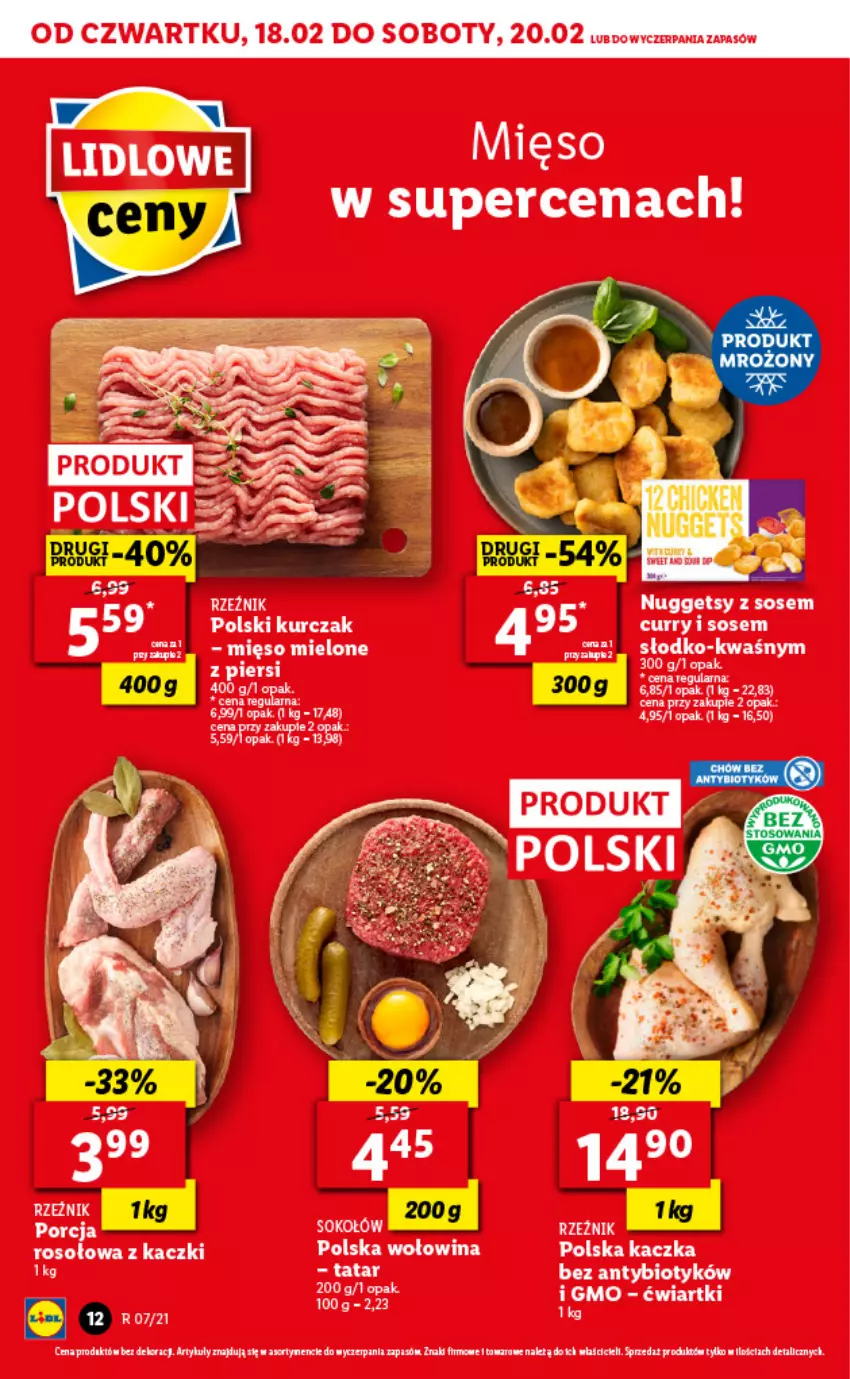 Gazetka promocyjna Lidl - GAZETKA - ważna 18.02 do 20.02.2021 - strona 12 - produkty: Kaczka, Kurczak, Mięso, Sos