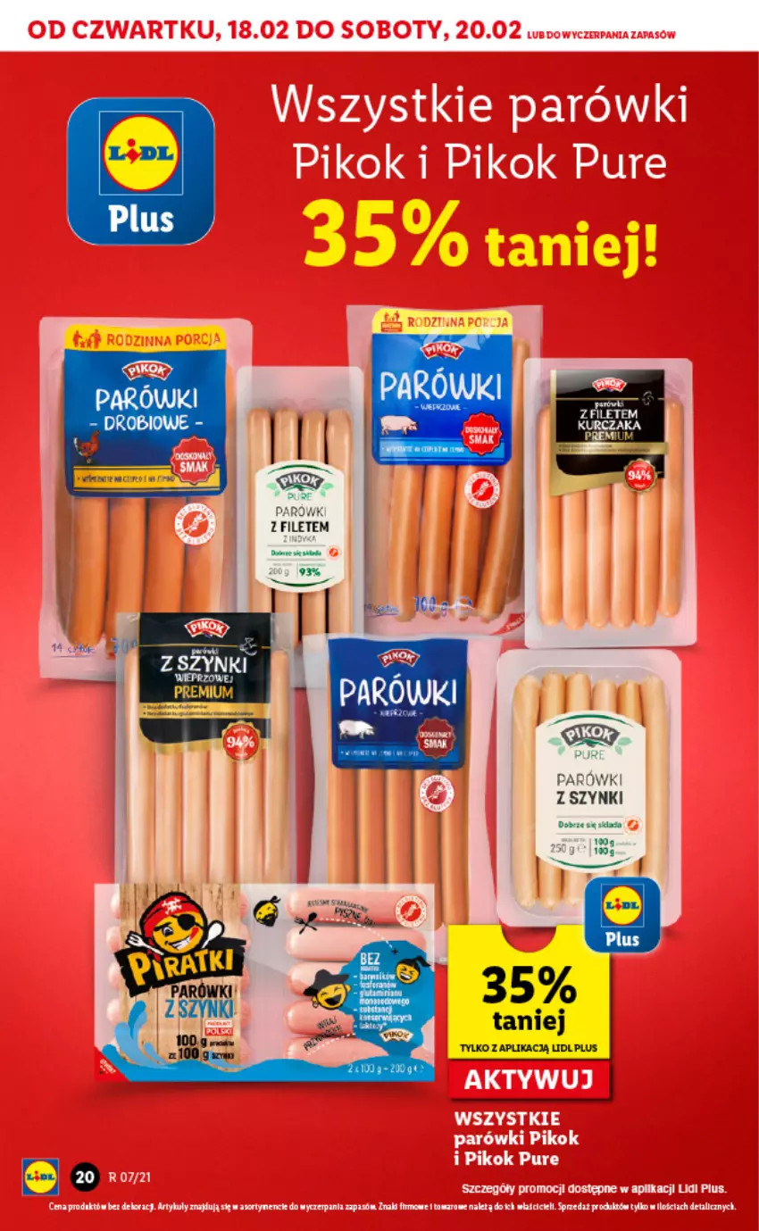 Gazetka promocyjna Lidl - GAZETKA - ważna 18.02 do 20.02.2021 - strona 20 - produkty: Parówki