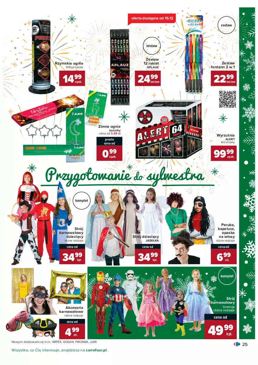 Gazetka promocyjna Carrefour - Gazetka Carrefour - ważna 07.12 do 12.12.2021 - strona 25 - produkty: Akcesoria karnawałowe, Dzieci, Opaska, Rzymskie ognie, Strzałów, Wyrzutnia