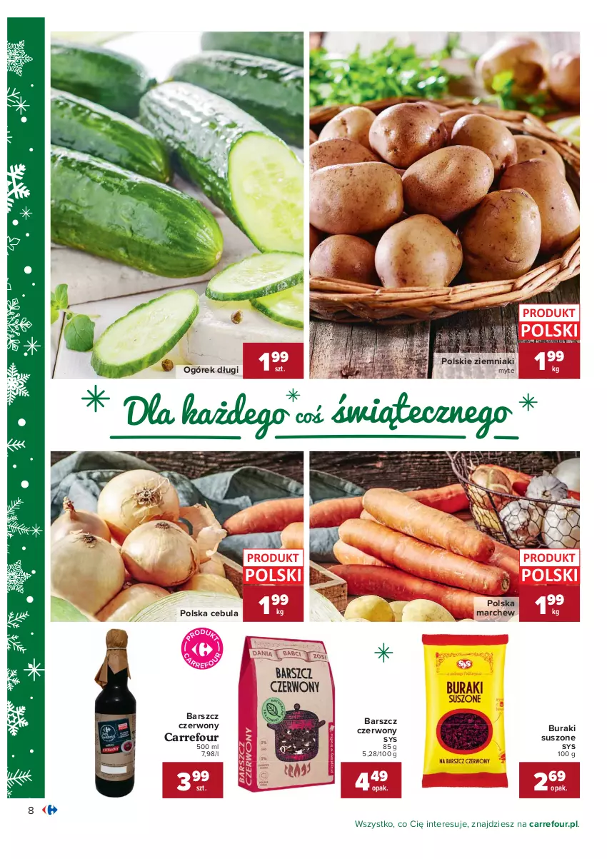 Gazetka promocyjna Carrefour - Gazetka Carrefour - ważna 07.12 do 12.12.2021 - strona 8 - produkty: Buraki, Cebula, Ogórek, Ziemniaki