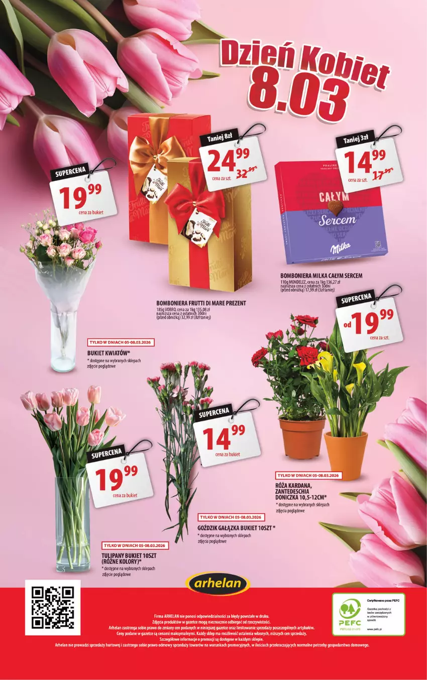 Gazetka promocyjna Arhelan - Gazetka - ważna 27.02 do 08.03.2026 - strona 20 - produkty: Bomboniera, Bukiet, Milka, Ser, Tulipan