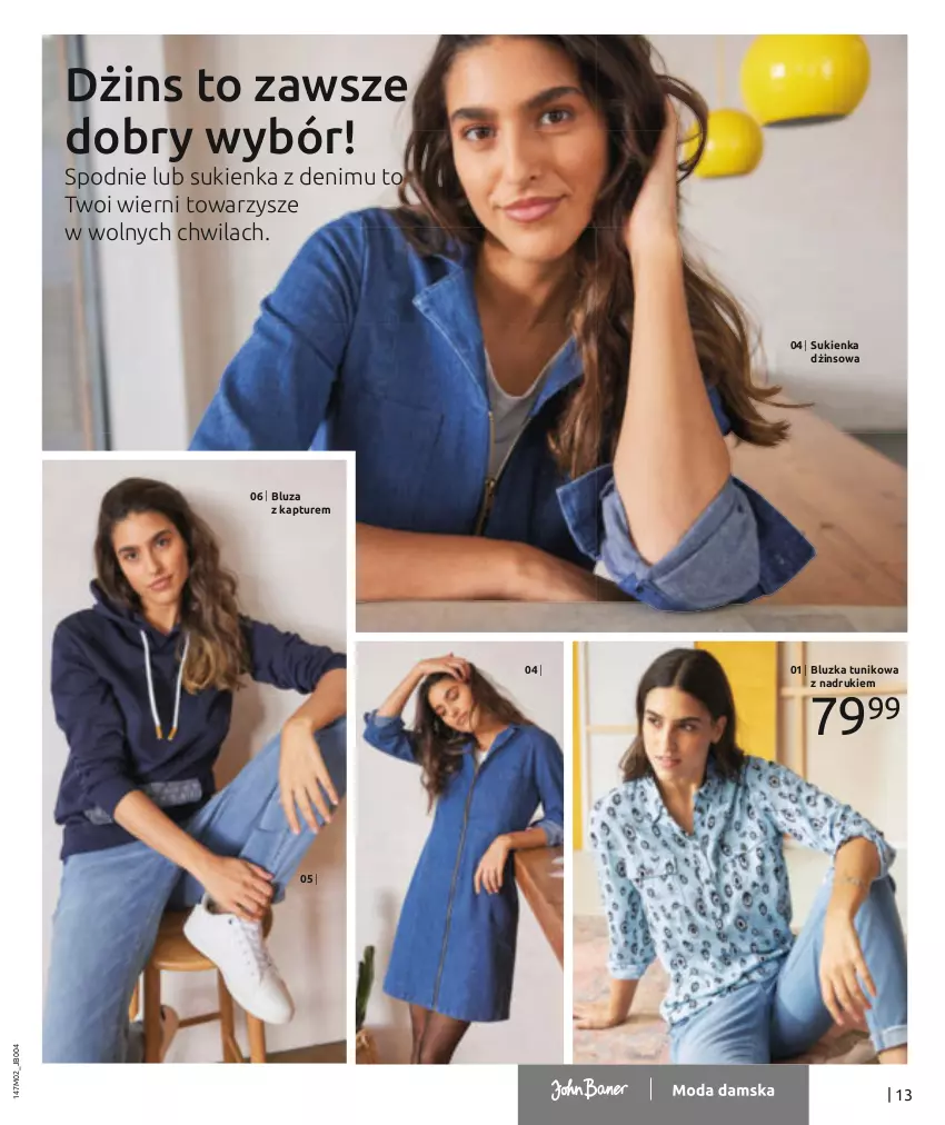 Gazetka promocyjna Bonprix - Dżinsowy przewodnik - ważna 08.02 do 08.08.2023 - strona 15 - produkty: Bluza, Bluza z kapturem, Spodnie, Sukienka