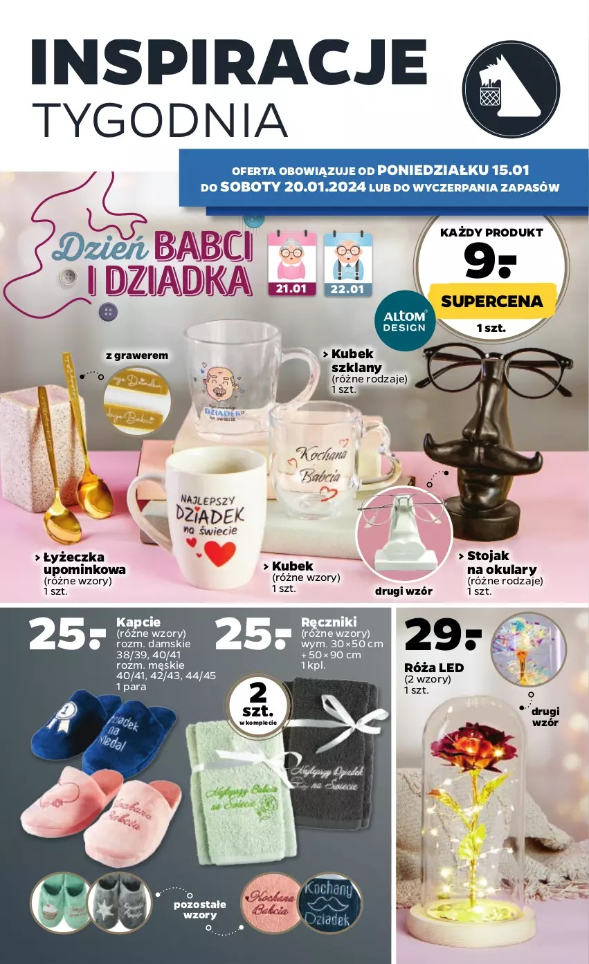 Gazetka promocyjna Netto - Akcesoria i dodatki - ważna 15.01 do 20.01.2024 - strona 2 - produkty: Gra, Kapcie, Kubek, Ręcznik, Róża, Stojak