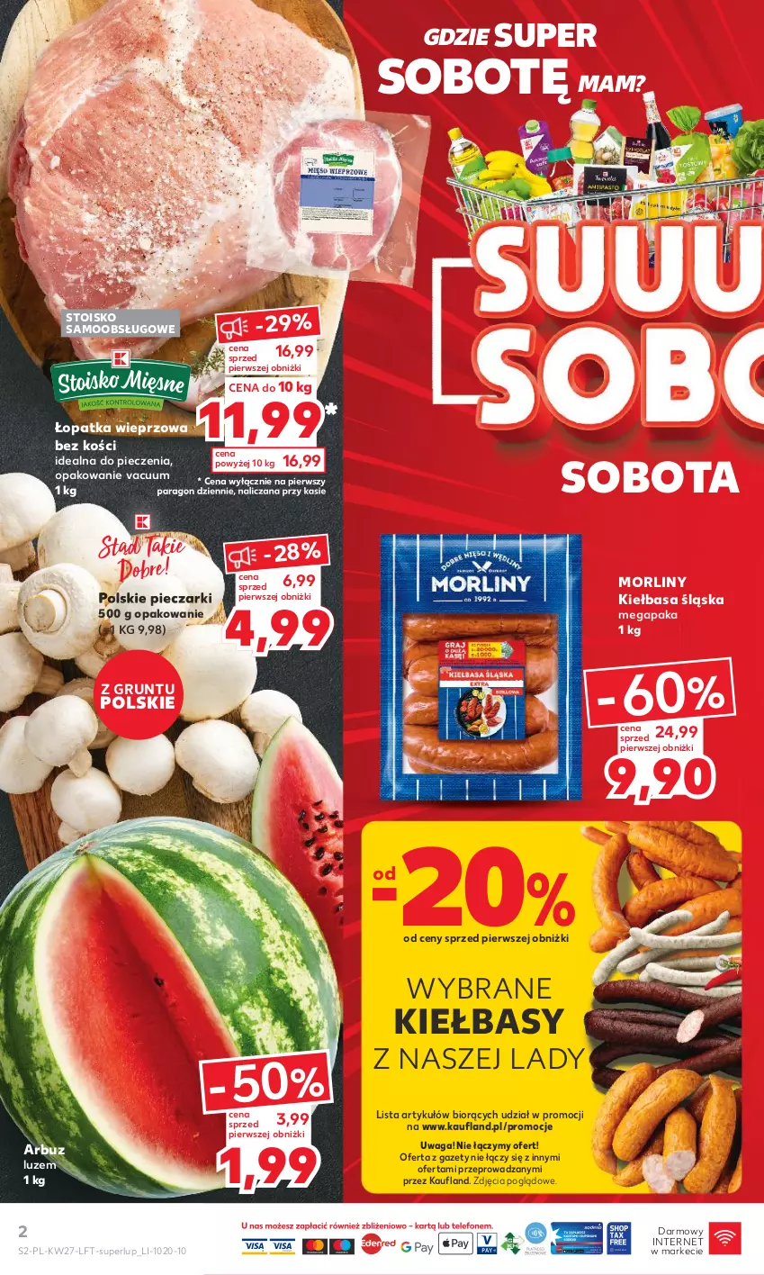 Gazetka promocyjna Kaufland - Gazetka tygodnia - ważna 06.07 do 12.07.2023 - strona 2 - produkty: Arbuz, Grunt, Kiełbasa, Kiełbasa śląska, Morliny, Piec, Waga