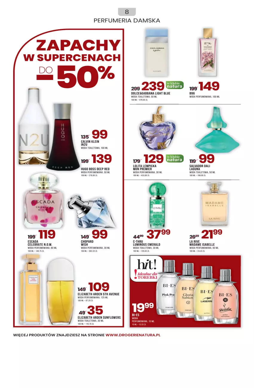 Gazetka promocyjna Drogerie Natura - Gazetka Drogerie Natura - ważna 01.10 do 31.10.2022 - strona 8 - produkty: Bell, Elizabeth Arden, Escada, Hugo Boss, La Rive, Lolita Lempicka, Perfum, Woda, Woda perfumowana, Woda toaletowa