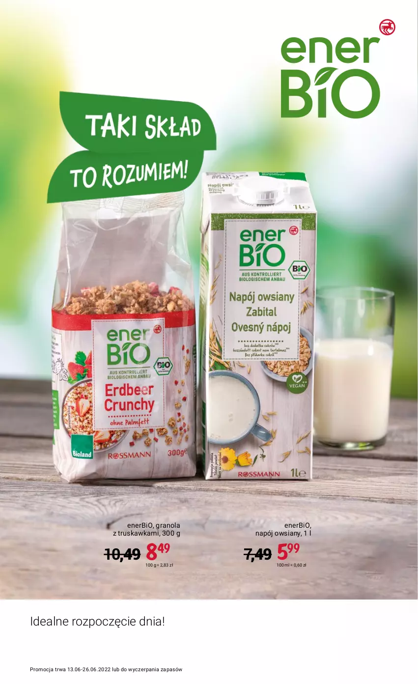 Gazetka promocyjna Rossmann - ważna 13.06 do 26.06.2022 - strona 2 - produkty: Enerbio, Gra, Granola, Napój