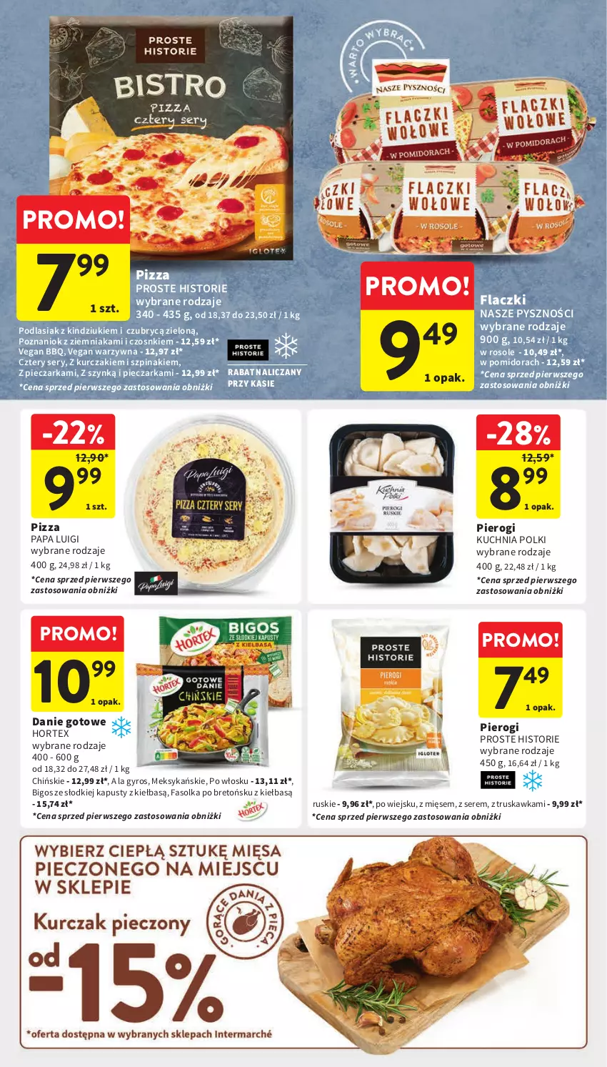 Gazetka promocyjna Intermarche - Gazetka Intermarche - ważna 18.04 do 24.04.2024 - strona 17 - produkty: Bigos, Danie gotowe, Fa, Gyros, Hortex, Kindziuk, Kuchnia, Kurczak, Piec, Pieczarka, Pierogi, Pizza, Ser, Szpinak