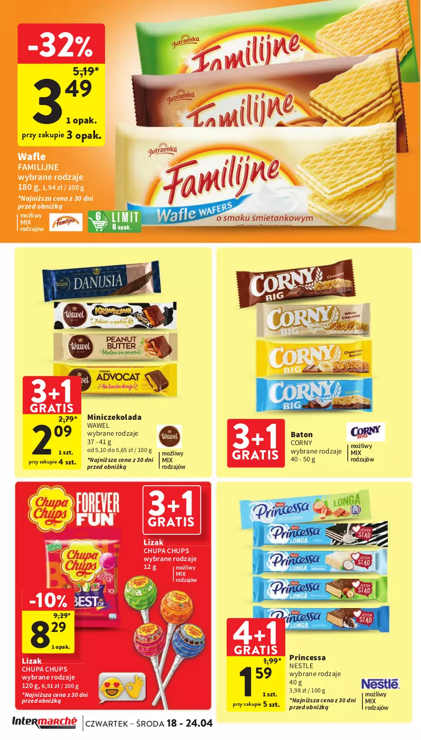 Gazetka promocyjna Intermarche - Gazetka Intermarche - ważna 18.04 do 24.04.2024 - strona 26 - produkty: Baton, Chupa Chups, Czekolada, Fa, Gra, Princessa, Wafle, Wawel