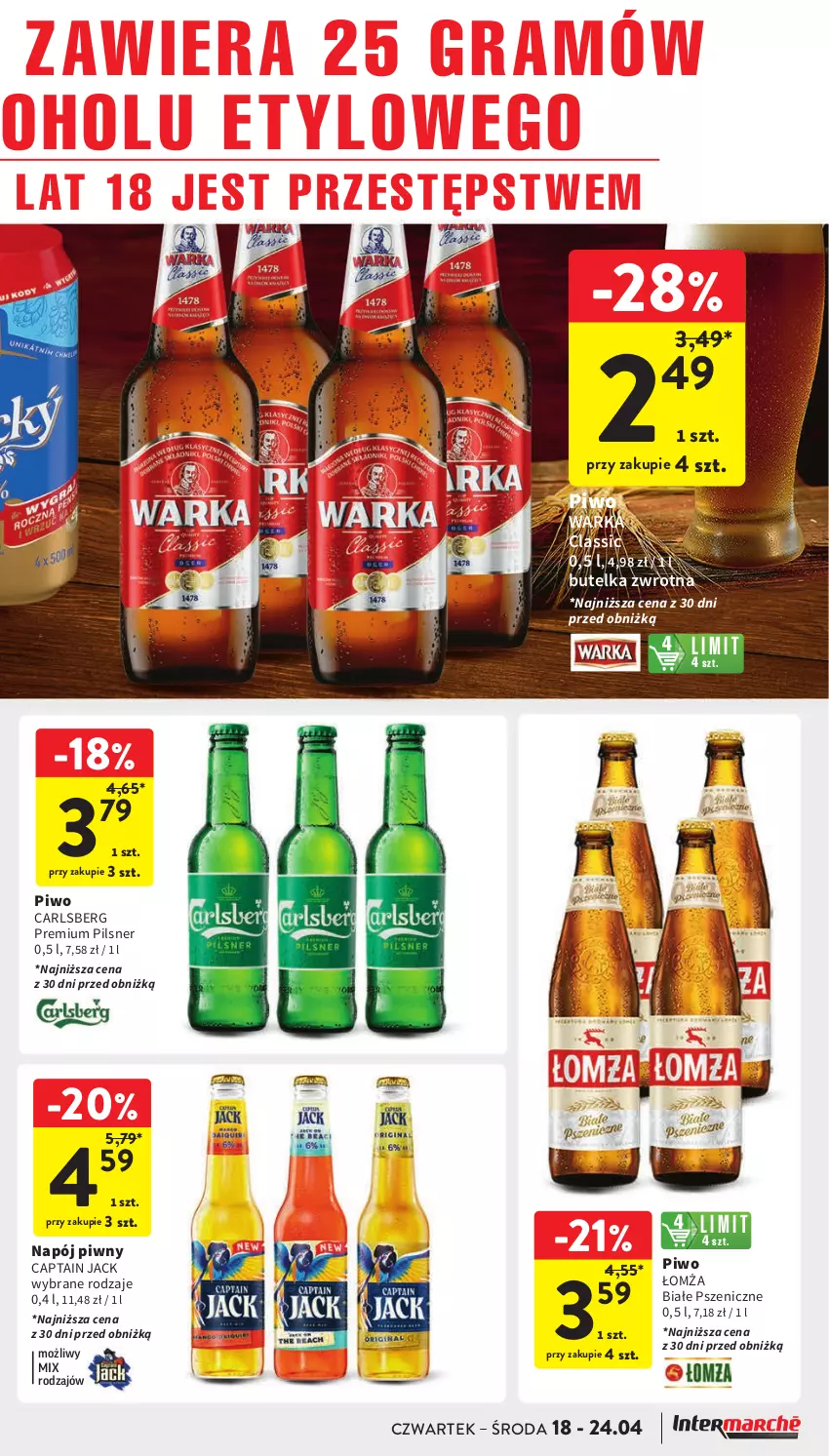 Gazetka promocyjna Intermarche - Gazetka Intermarche - ważna 18.04 do 24.04.2024 - strona 31 - produkty: Captain Jack, Carlsberg, Gra, Napój, Piwo, Warka