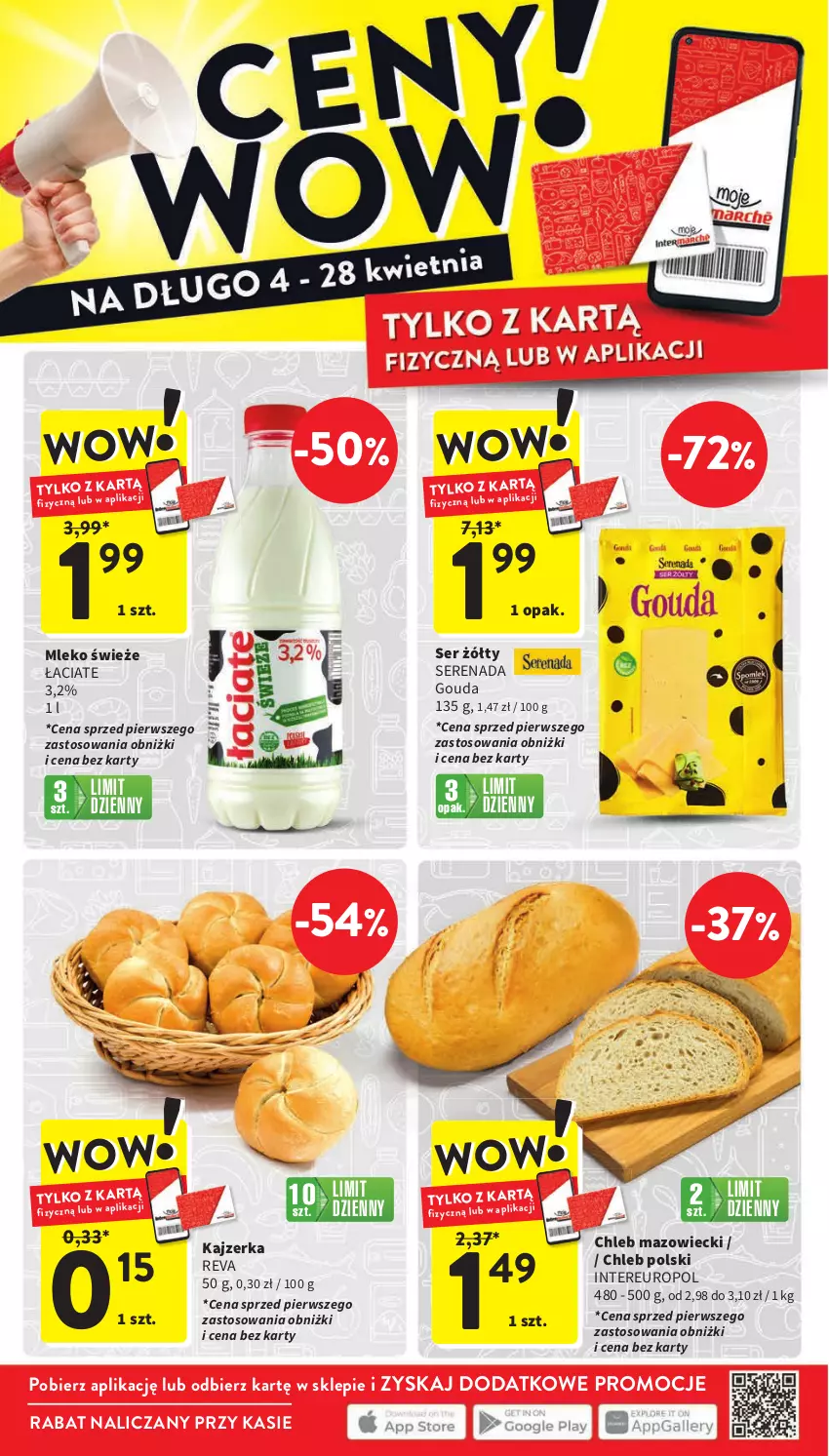 Gazetka promocyjna Intermarche - Gazetka Intermarche - ważna 18.04 do 24.04.2024 - strona 40 - produkty: Chleb, Gouda, Kajzerka, Mleko, Ser