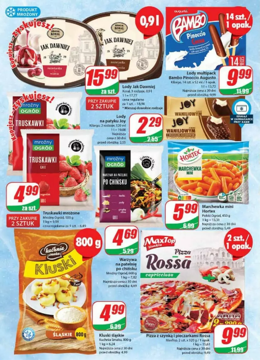 Gazetka promocyjna Dino - ważna 08.11 do 14.11.2023 - strona 2 - produkty: Hortex, Kuchnia, Lody, Marchewka, Ogród, Piec, Pieczarka, Pizza, Top