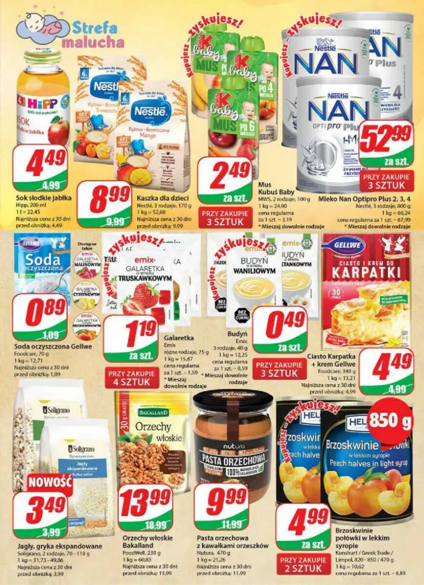 Gazetka promocyjna Dino - ważna 08.11 do 14.11.2023 - strona 22 - produkty: Bakalland, Brzoskwinie, Dzieci, Gala, Galaretka, Gra, Gry, HiPP, Jabłka, Karp, Kawa, Kubuś, Mleko, Mus, NAN Optipro, Orzechy włoskie, Ser, Soda oczyszczona, Sok, Syrop