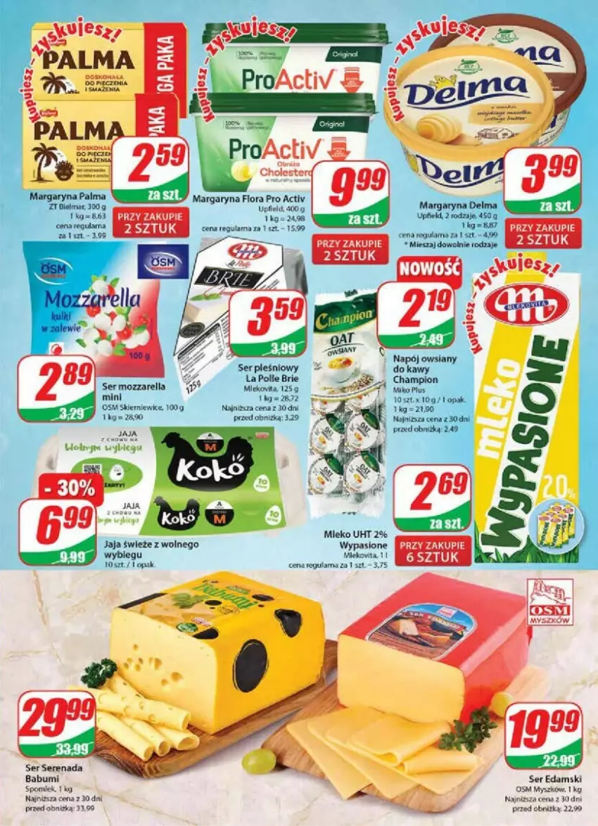 Gazetka promocyjna Dino - ważna 08.11 do 14.11.2023 - strona 7 - produkty: Brie, Delma, Flora, Jaja, Margaryna, Mleko, Mozzarella, Mysz, Napój, Palma, Ser