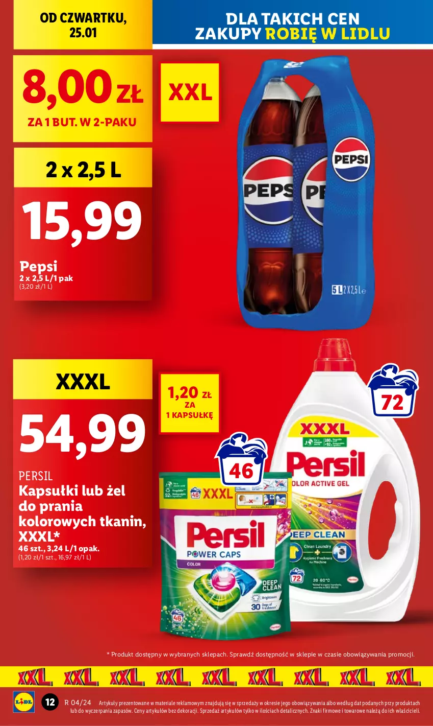 Gazetka promocyjna Lidl - GAZETKA - ważna 25.01 do 28.01.2024 - strona 12 - produkty: Pepsi, Persil