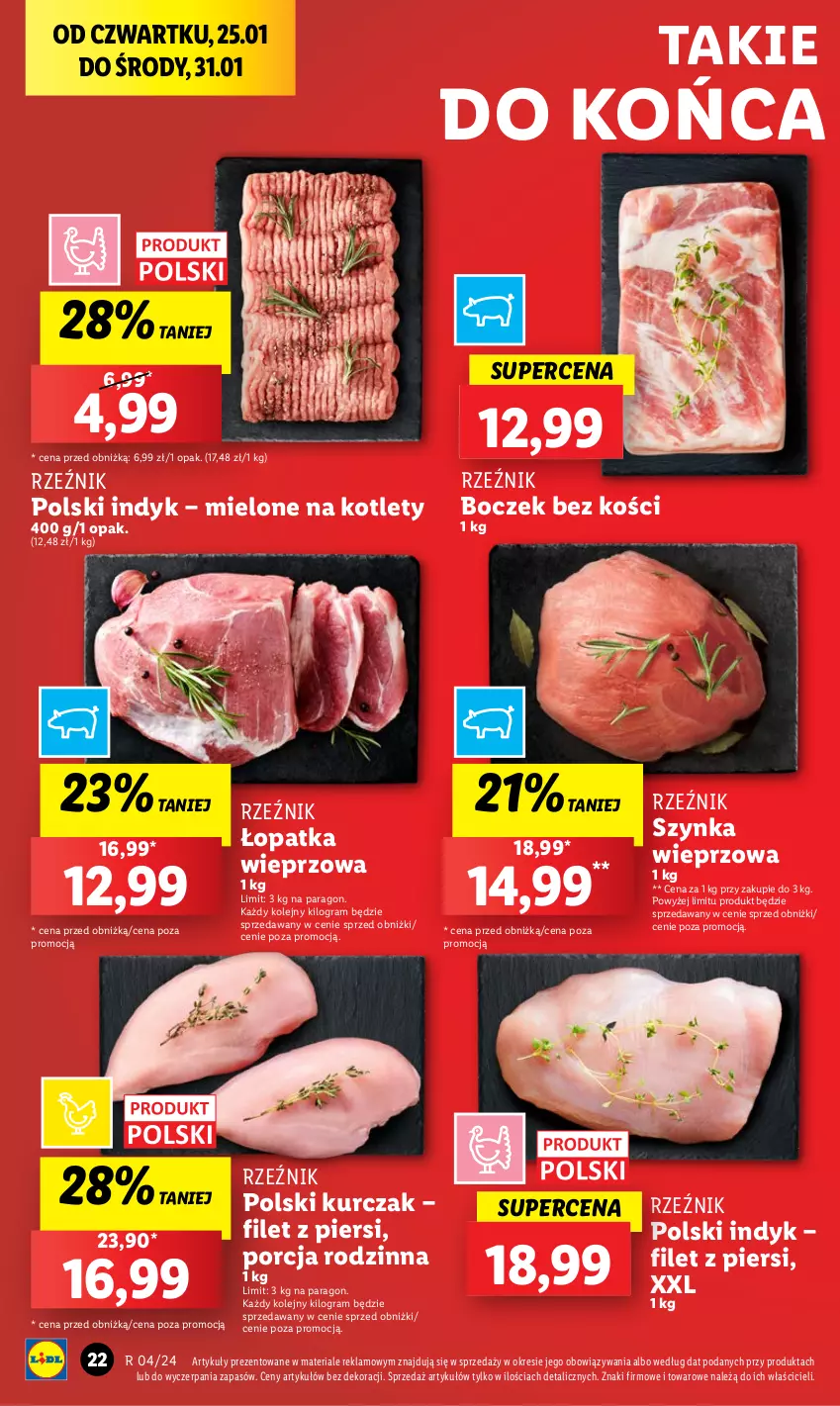 Gazetka promocyjna Lidl - GAZETKA - ważna 25.01 do 28.01.2024 - strona 22 - produkty: Boczek, Boczek bez kości, Gra, Kotlet, Kurczak, Olej, Por, Szynka, Szynka wieprzowa