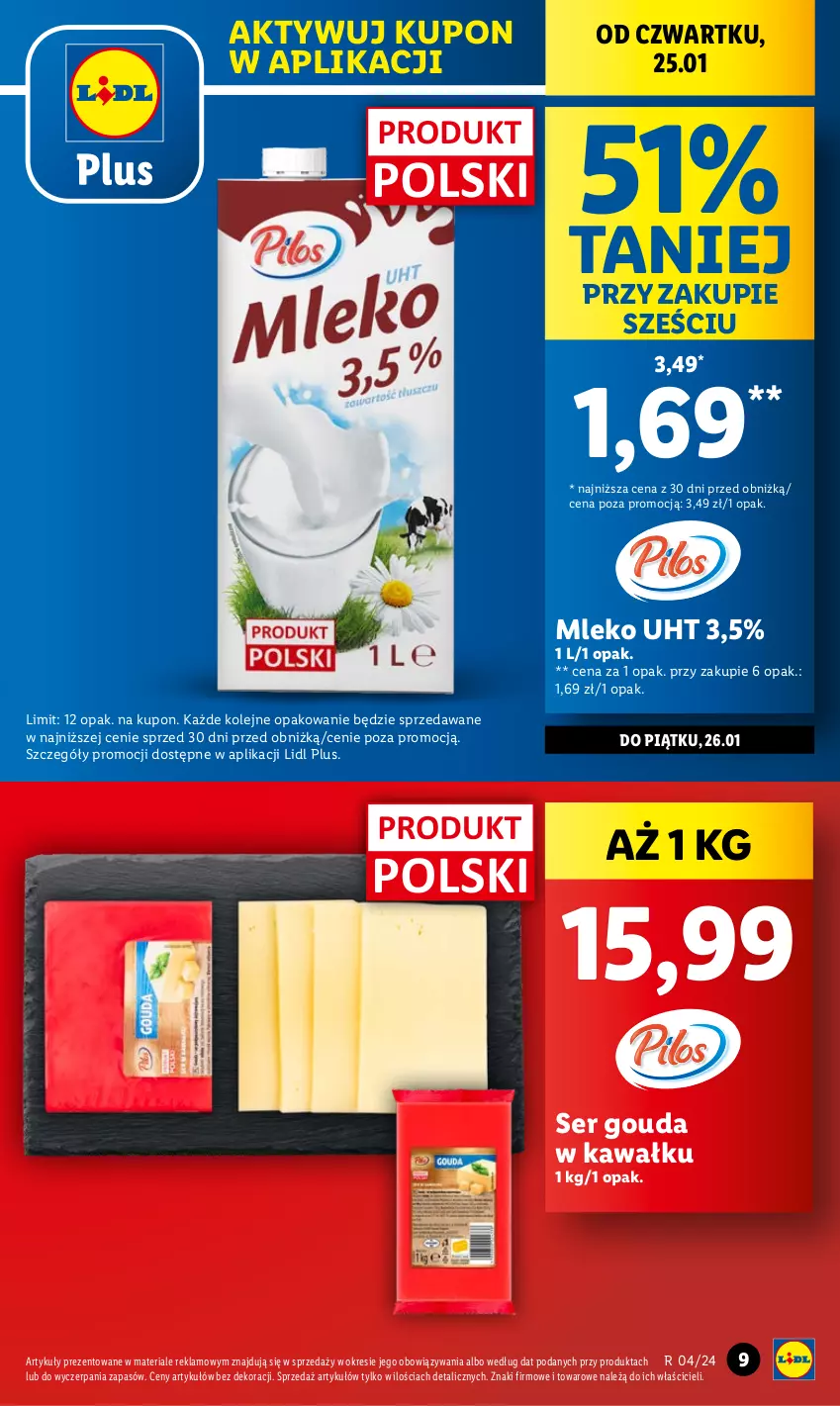 Gazetka promocyjna Lidl - GAZETKA - ważna 25.01 do 28.01.2024 - strona 9 - produkty: Gouda, Kawa, Mleko, Olej, Ser