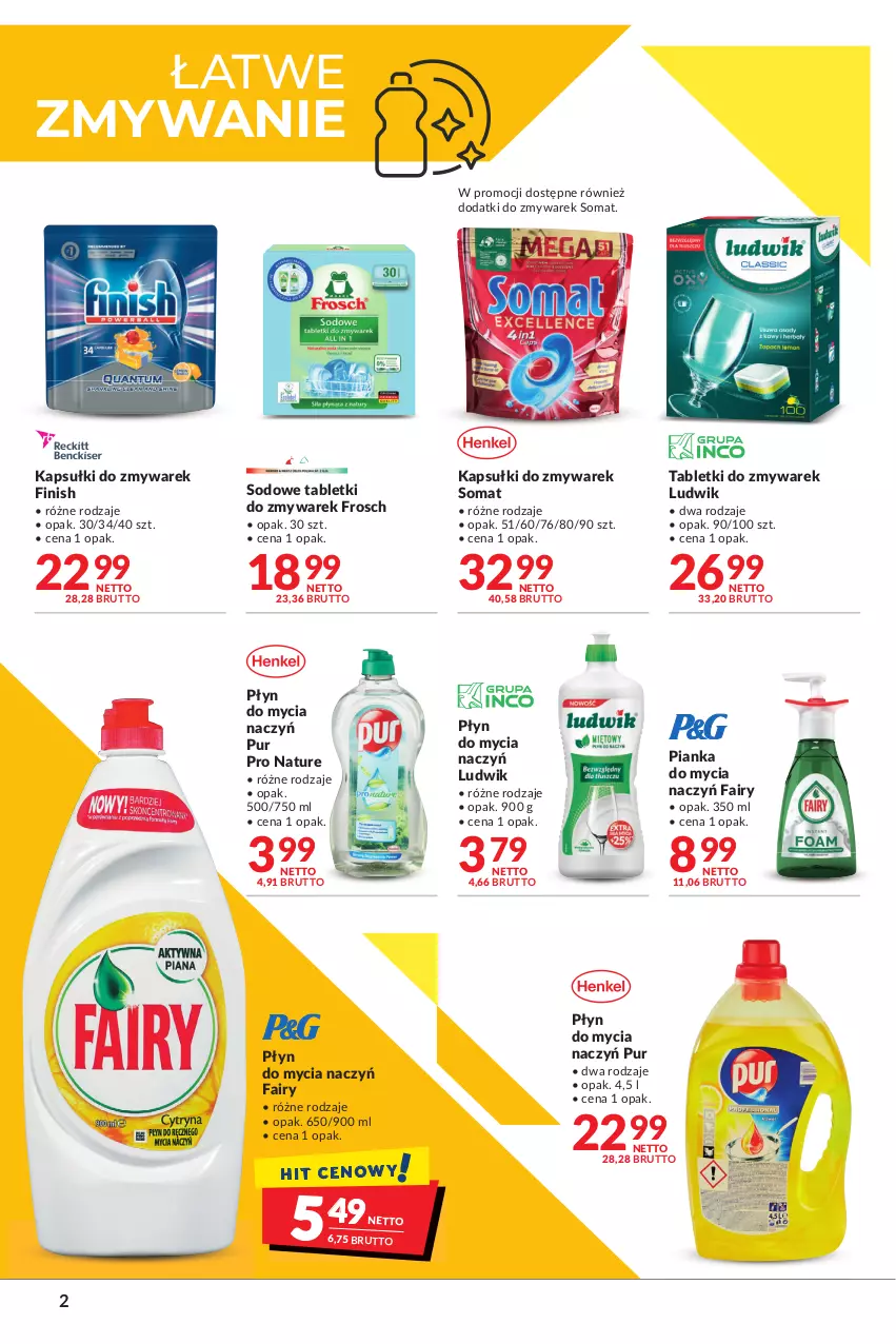 Gazetka promocyjna Makro - [Oferta Specjalna] Czysty dom - ważna 31.05 do 13.06.2022 - strona 2 - produkty: Do mycia naczyń, Fa, Fairy, Finish, Frosch, Ludwik, Płyn do mycia, Płyn do mycia naczyń, Pur, Somat, Tablet