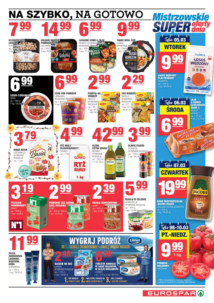 Gazetka promocyjna Spar - EuroSpar - ważna 25.02 do 06.03.2024 - strona 5 - produkty: Basia, Bonduelle, Fa, Fasola, Gin, Kawa, Kawa rozpuszczalna, Kawior, Kuchnia, Lasagne, Mąka, Monini, Oliwki, Ryż, Ryż biały, Sonko, Sos, Suempol, Warzywa, Winiary, Zupa