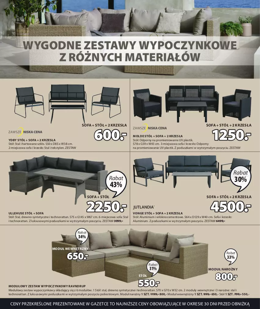 Gazetka promocyjna Jysk - Oferta tygodnia - ważna 17.05 do 20.06.2023 - strona 3 - produkty: Cement, Fa, Krzesło, Poduszka, Por, Sofa, Stół