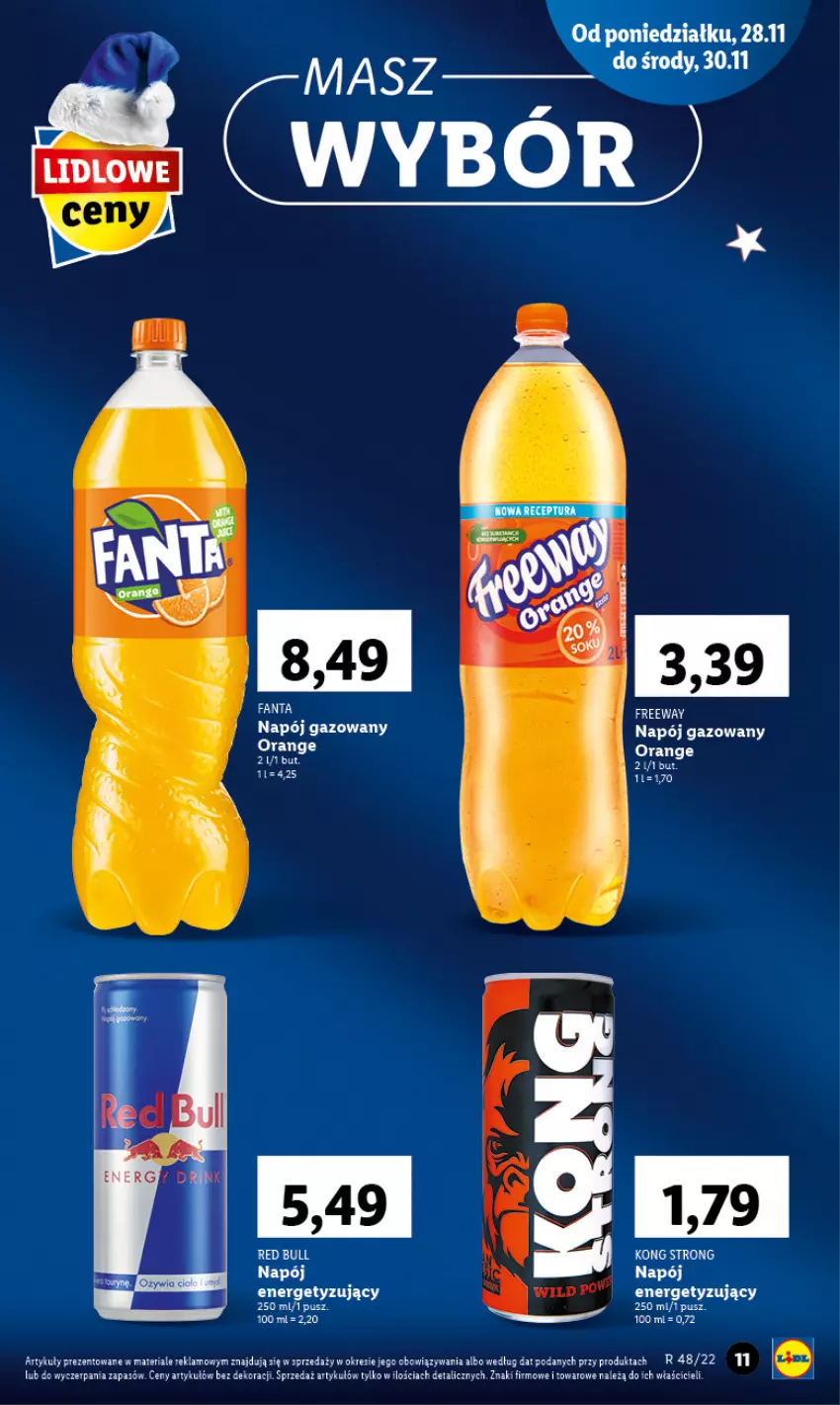 Gazetka promocyjna Lidl - GAZETKA - ważna 28.11 do 30.11.2022 - strona 11 - produkty: Napój, Napój gazowany, Red Bull