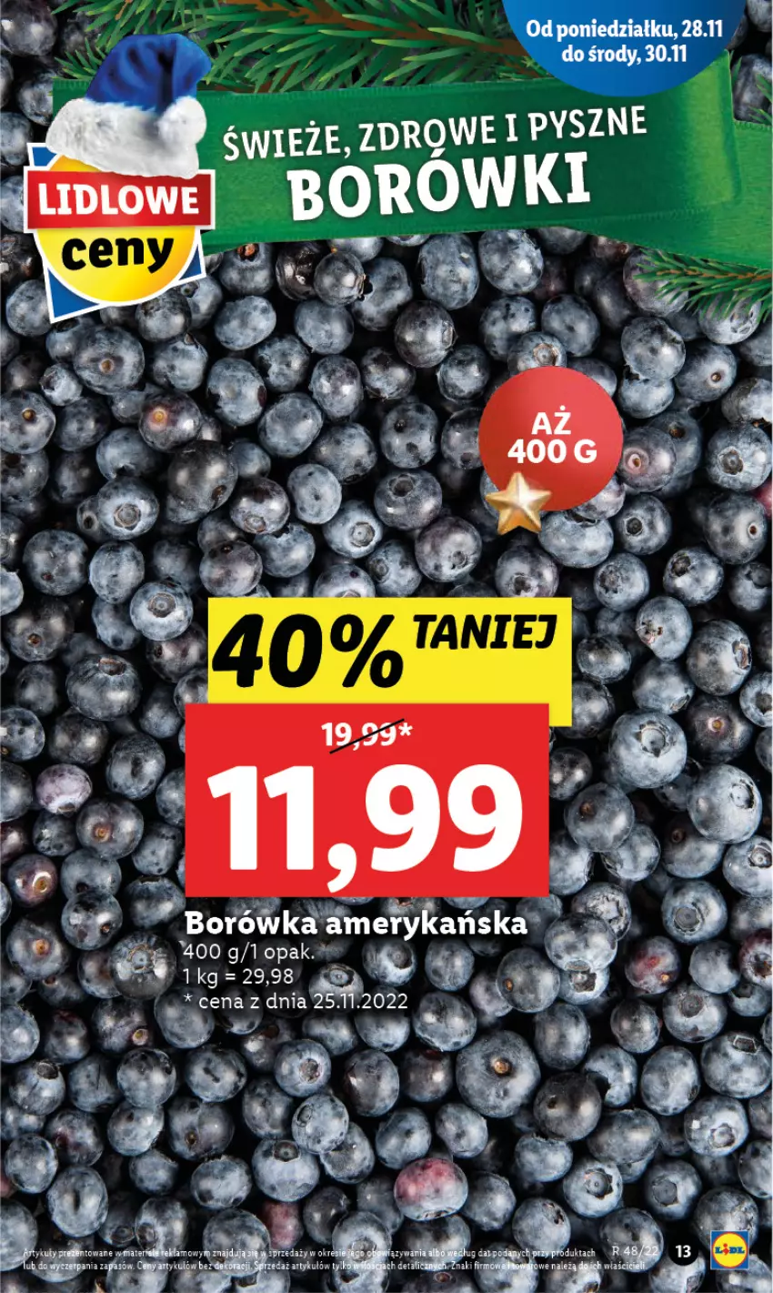 Gazetka promocyjna Lidl - GAZETKA - ważna 28.11 do 30.11.2022 - strona 13 - produkty: Borówka