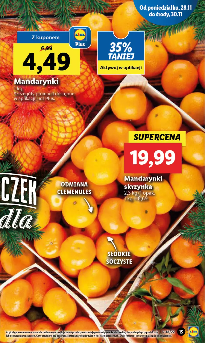 Gazetka promocyjna Lidl - GAZETKA - ważna 28.11 do 30.11.2022 - strona 15 - produkty: Mandarynki