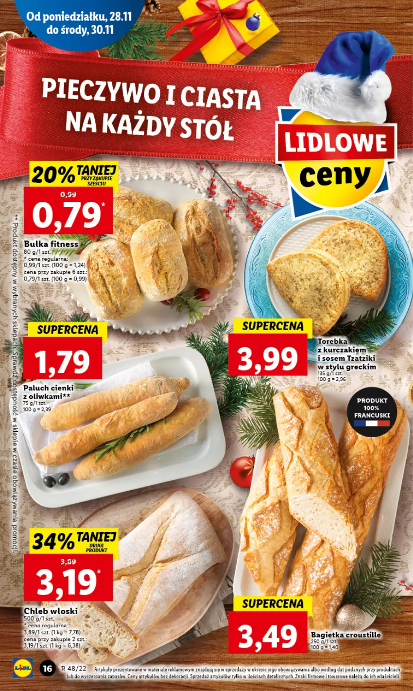 Gazetka promocyjna Lidl - GAZETKA - ważna 28.11 do 30.11.2022 - strona 18 - produkty: Bułka, Bułka fitness, Kurczak, Sos