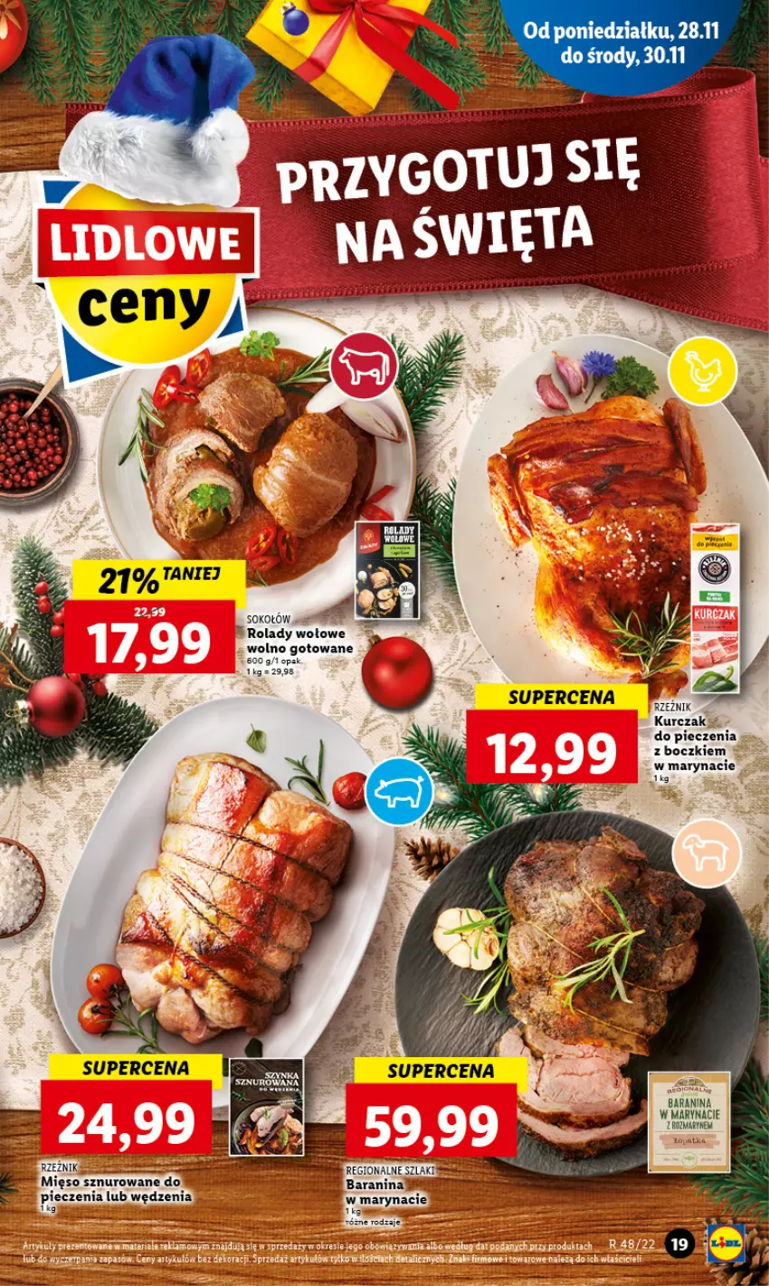 Gazetka promocyjna Lidl - GAZETKA - ważna 28.11 do 30.11.2022 - strona 21 - produkty: Gra, Kurczak, Piec, Sok, Sokołów, Szynka