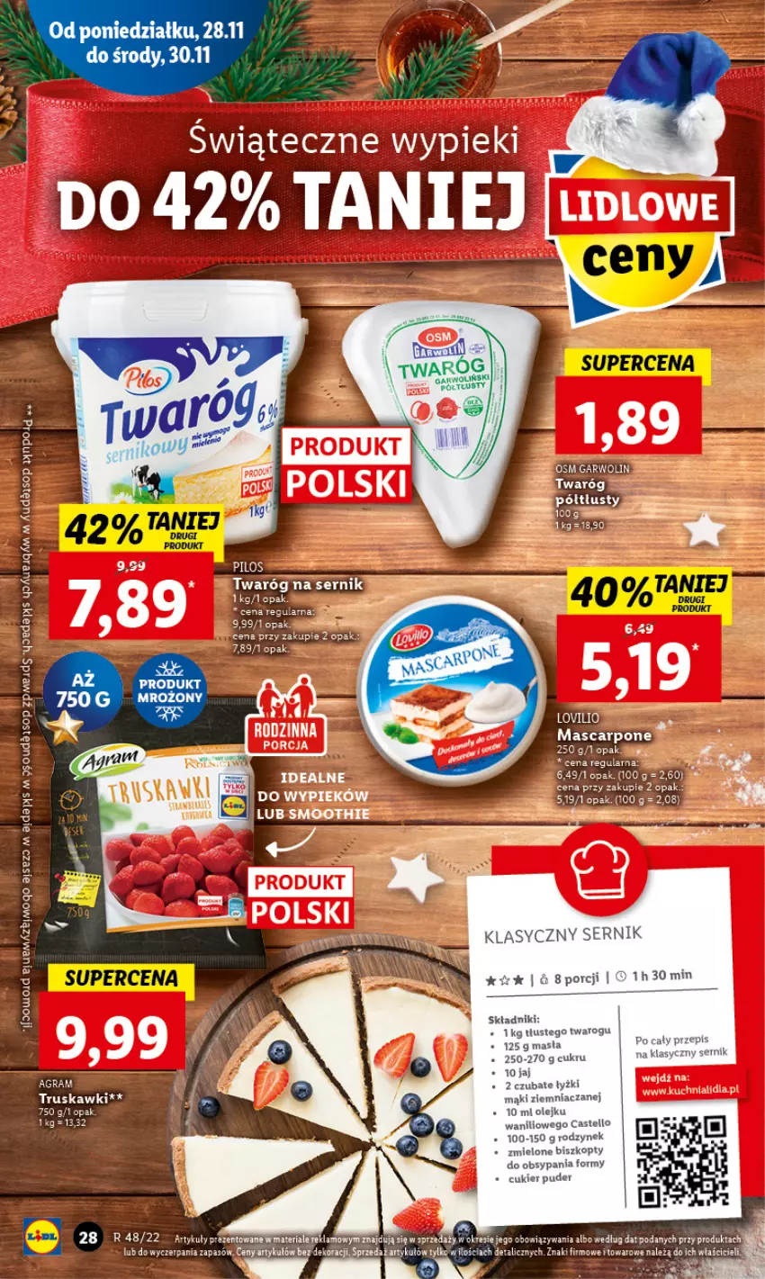 Gazetka promocyjna Lidl - GAZETKA - ważna 28.11 do 30.11.2022 - strona 30 - produkty: Biszkopty, Cukier, Cukier puder, Kuchnia, Olej, Puder, Rust, Ser, Smoothie, Twaróg