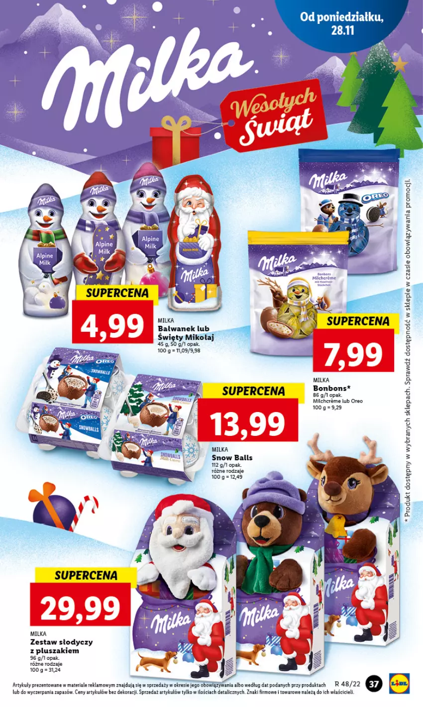 Gazetka promocyjna Lidl - GAZETKA - ważna 28.11 do 30.11.2022 - strona 39 - produkty: Milka, Oreo, Pluszak