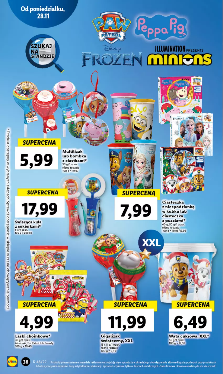 Gazetka promocyjna Lidl - GAZETKA - ważna 28.11 do 30.11.2022 - strona 40 - produkty: Ciastka, Cukier, Psi Patrol, Wata cukrowa