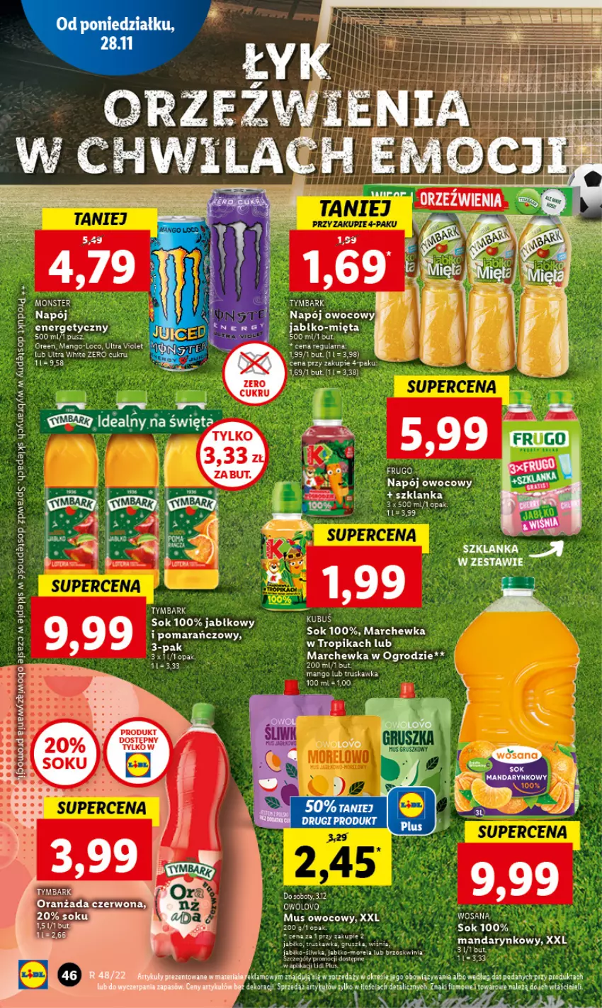 Gazetka promocyjna Lidl - GAZETKA - ważna 28.11 do 30.11.2022 - strona 50 - produkty: Kubuś, Mango, Marchewka, Mięta, Morela, Mus, Napój, Sok, Szklanka