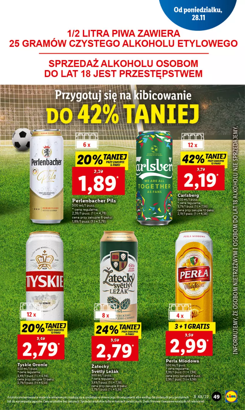 Gazetka promocyjna Lidl - GAZETKA - ważna 28.11 do 30.11.2022 - strona 53 - produkty: BIC, Carlsberg, Fa, NBA, Perła, Tyskie