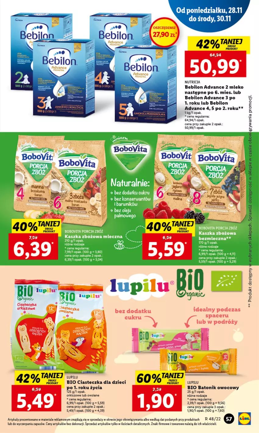 Gazetka promocyjna Lidl - GAZETKA - ważna 28.11 do 30.11.2022 - strona 61 - produkty: Acer, Baton, BEBILON, Bio Batonik, Dzieci, Mleko, O nas, Tonik