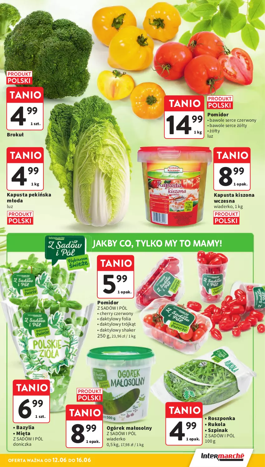 Gazetka promocyjna Intermarche - Gazetka Intermarche - ważna 12.06 do 16.06.2025 - strona 11 - produkty: Bazyl, Bazylia, Mięta, Ogórek, Roszponka, Rukola, Ser, Szpinak