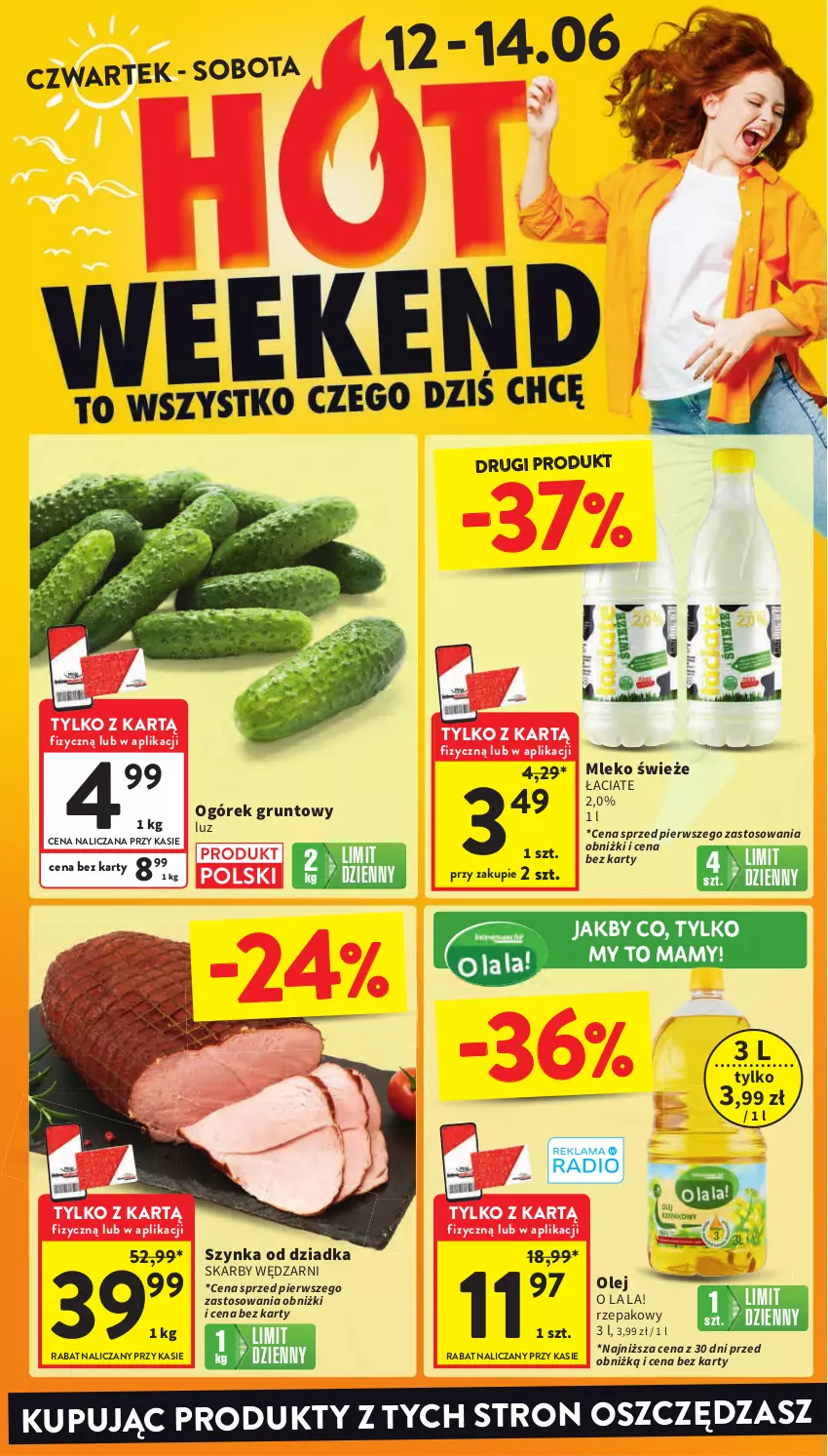 Gazetka promocyjna Intermarche - Gazetka Intermarche - ważna 12.06 do 16.06.2025 - strona 2 - produkty: Grunt, Mleko, Ogórek, Olej, Szynka